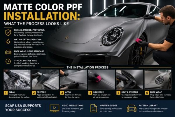 Installation of matte color PPF