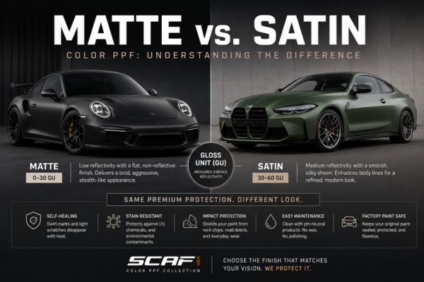 Matte Color PPF vs. Satin Color PPF