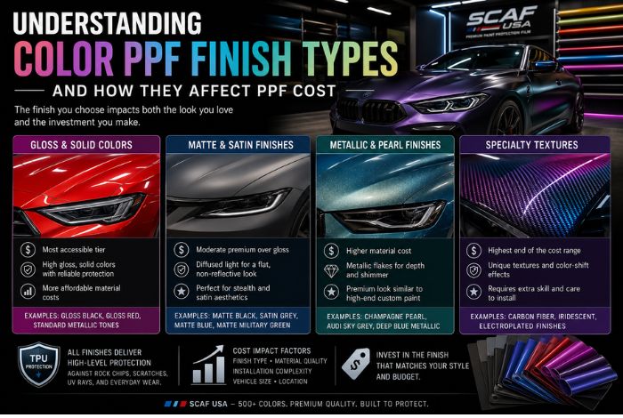 Understanding Color PPF Finish Types and How They Affect PPF Cost